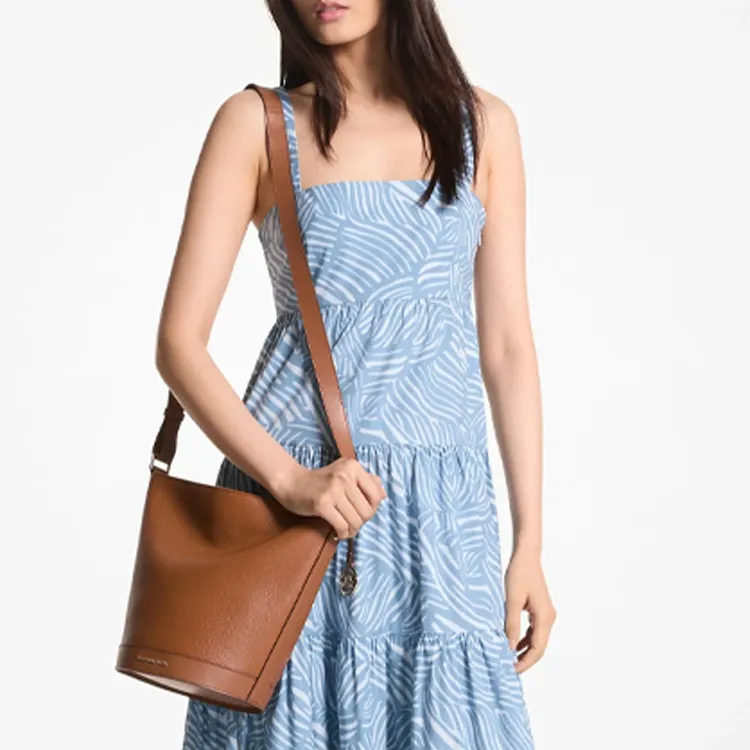 MICHAEL KORS Zebra Print Stretch Organic Cotton Poplin Dress-4