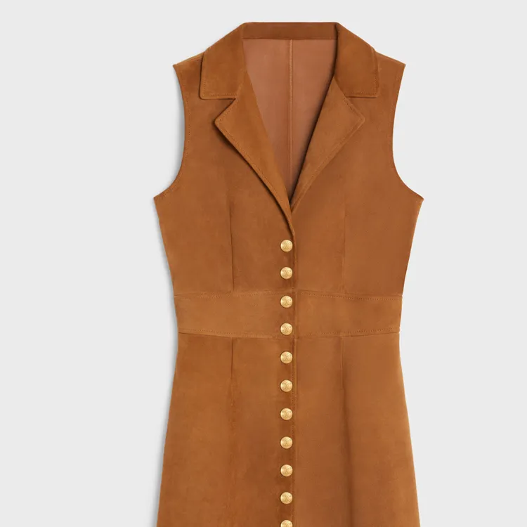 CELINE Button Detailed Sleeveless Mini Dress-3