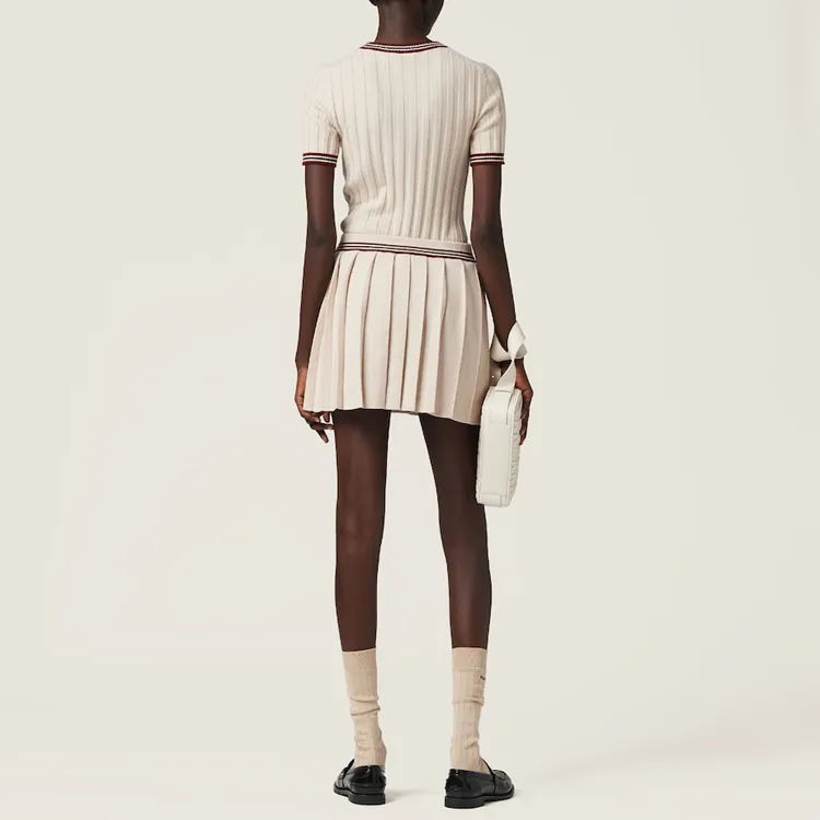 MIU MIU Logo appliqué Cashmere Top-2