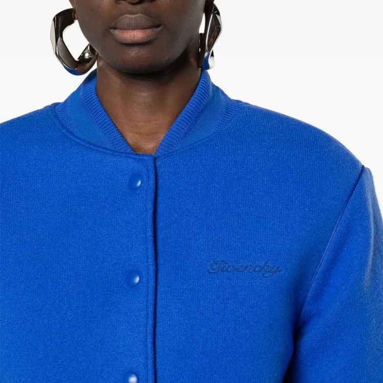 Givenchy Cropped Wool Bomber Jacket 'Iris Purple'-4