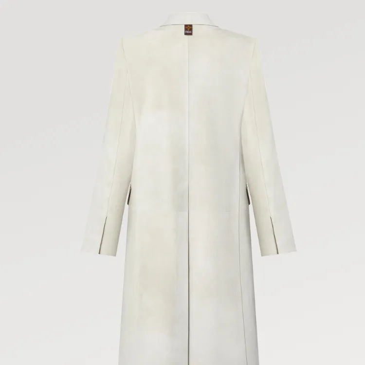 LOUIS VUITTON Double-Breasted Suede Coat-6