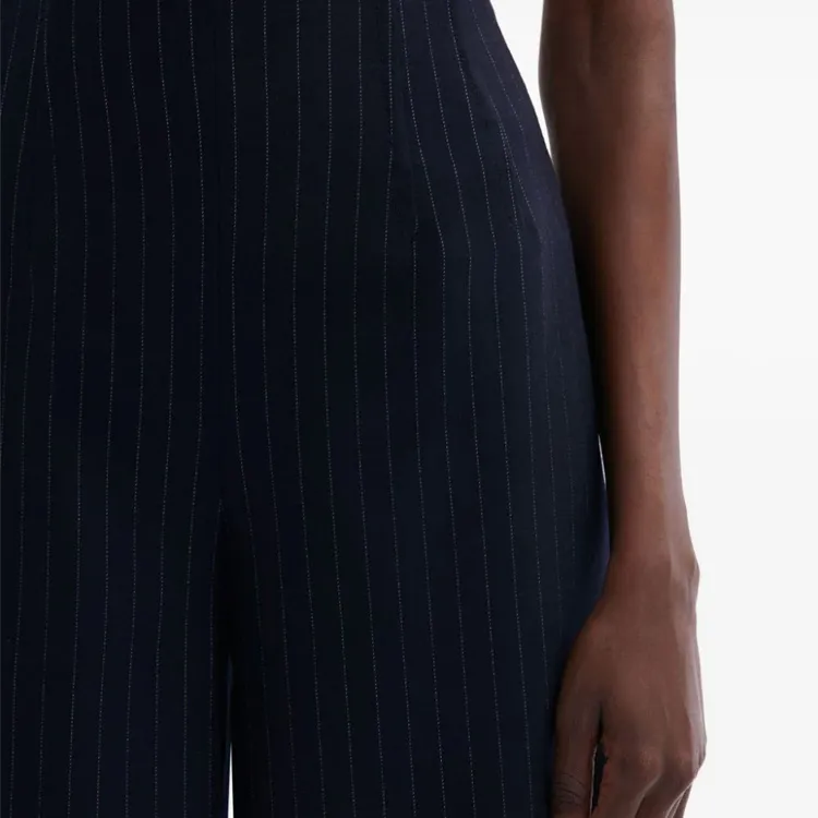 Oscar De La Renta Vertical-stripe Wool-blend Trousers-4