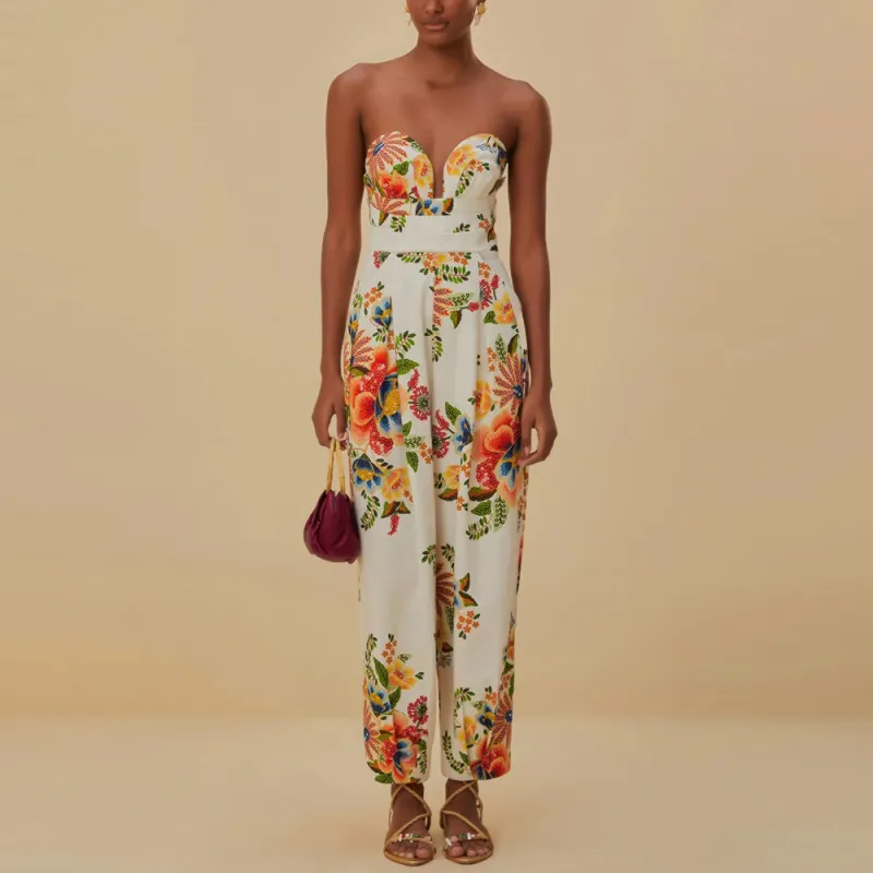 FARM RIO SS24 Jumpsuit Women's White-1