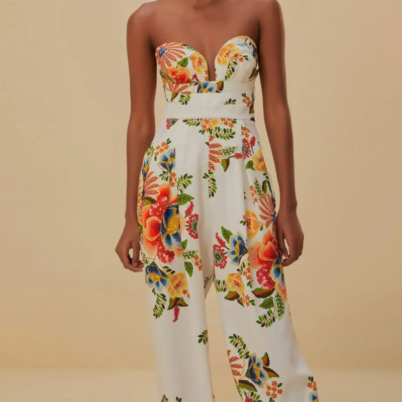 FARM RIO SS24 Jumpsuit Women's White-3