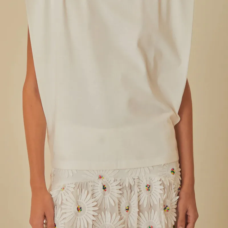 Farm Rio Floral-beaded T-shirt-2