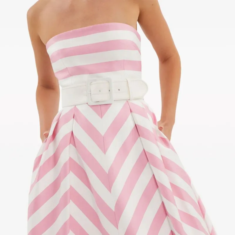 Rebecca Vallance Jocelyn Striped Strapless Gown-4