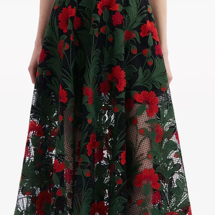 OSCAR DE LA RENTA SS24 Sleeveless Dress Women's Red-4