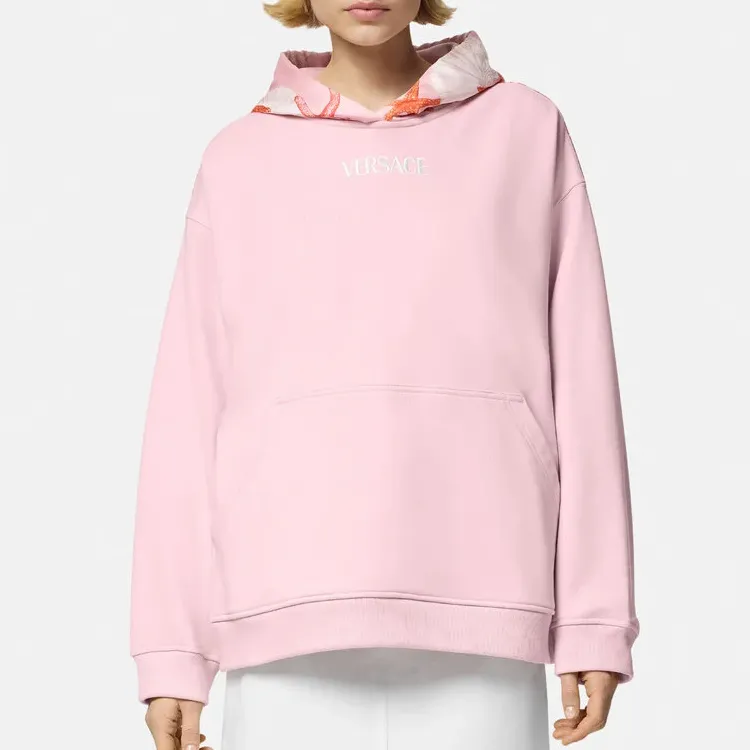 VERSACE La Print Logo Hoodie 'Dusty Rose'-1