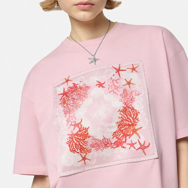 VERSACE Barocco Sea Logo-Printed Crewneck T-Shirt-4