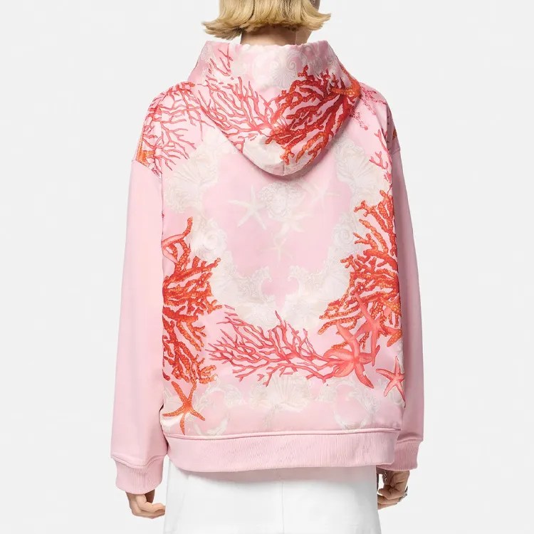 VERSACE La Print Logo Hoodie 'Dusty Rose'-2