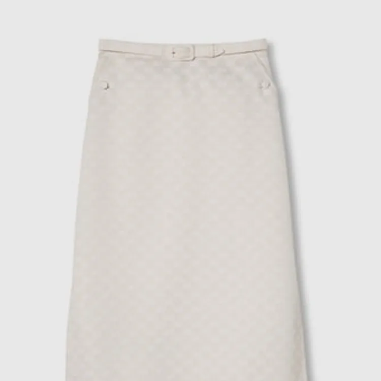 GUCCI Gg Gabardine Midi Skirt-5