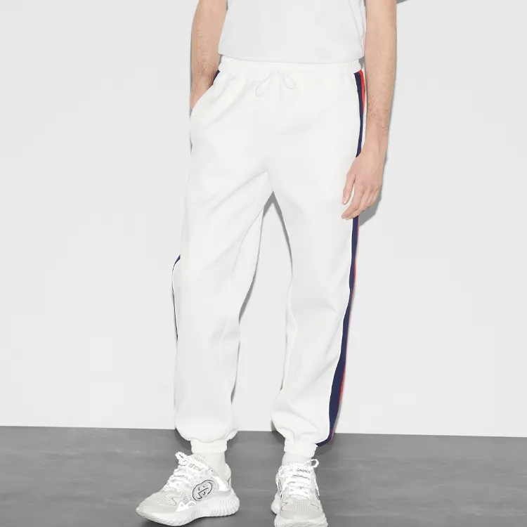GUCCI Lido Knitted Sports Pants Men's White-2