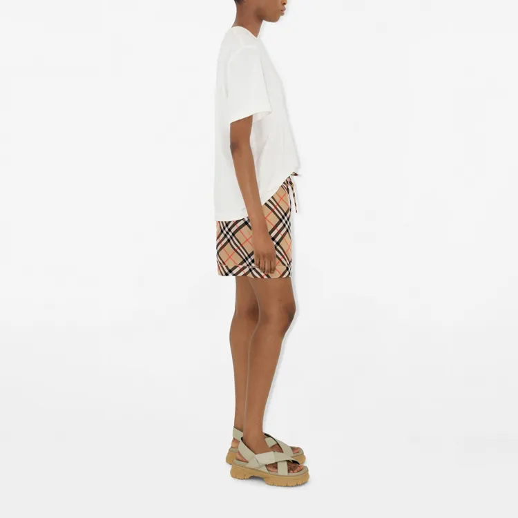 Burberry Check Printed Drawstring Shorts-4