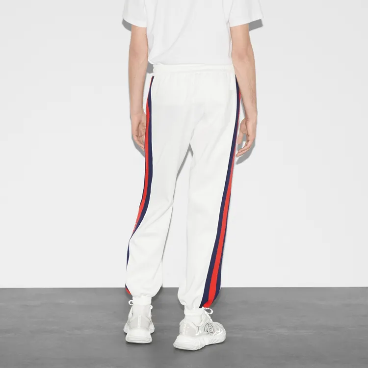 GUCCI Lido Knitted Sports Pants Men's White-3
