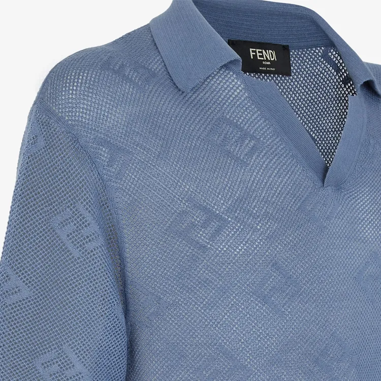 FENDI Open-knit Polo Shirt-2