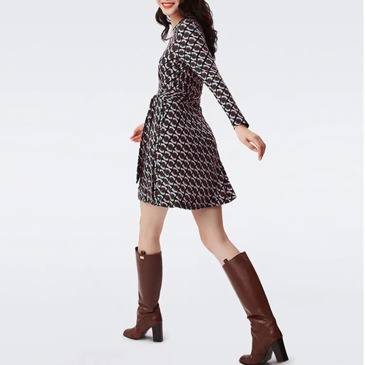 DVF Gio Geometric-pattern Wrap Minidress-3