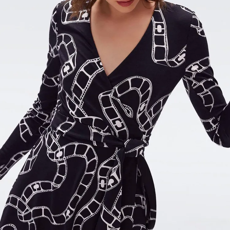 DVF Diane Von Furstenberg FW23 Long-Sleeved Dresses Women's Black-5
