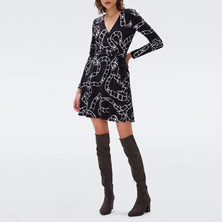 DVF Diane Von Furstenberg FW23 Long-Sleeved Dresses Women's Black-3