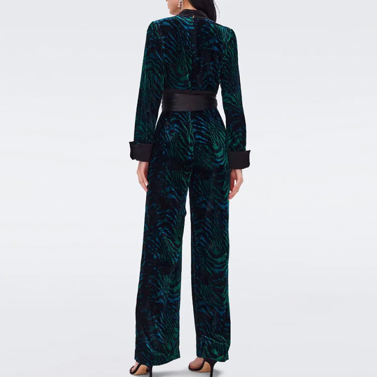 DVF Diane Von Furstenberg Belted Long-Sleeved Jumpsuit-3