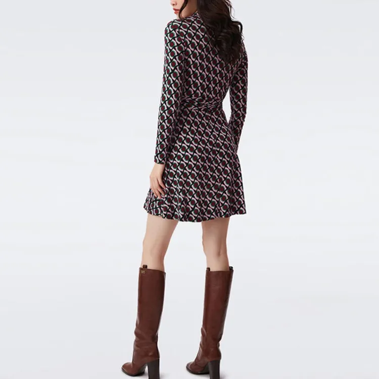 DVF Gio Geometric-pattern Wrap Minidress-2