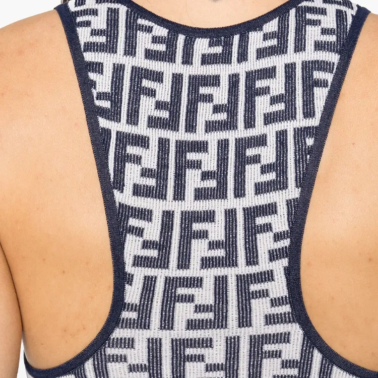 FENDI Ff Jacquard Ribbed Tank Top-4