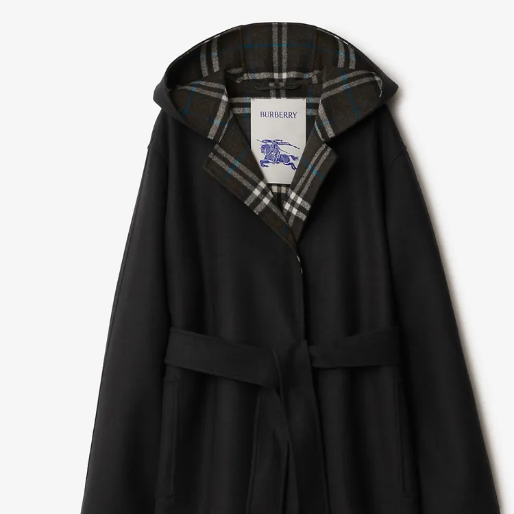 Burberry Wool Reversible Hooded Coat-5