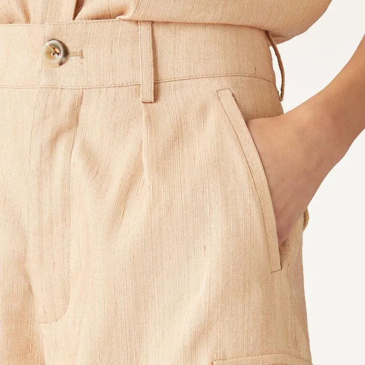 Loro Piana SS24 Casual Shorts Women's Ginseng Light Yellow-5
