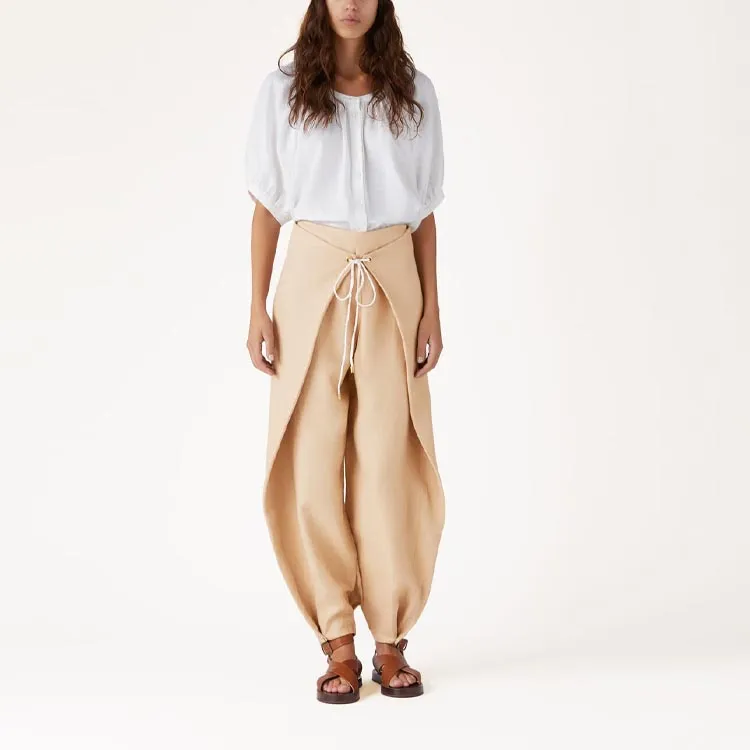 Loro Piana SS24 Casual Pants Women's Ginseng Light Yellow-3