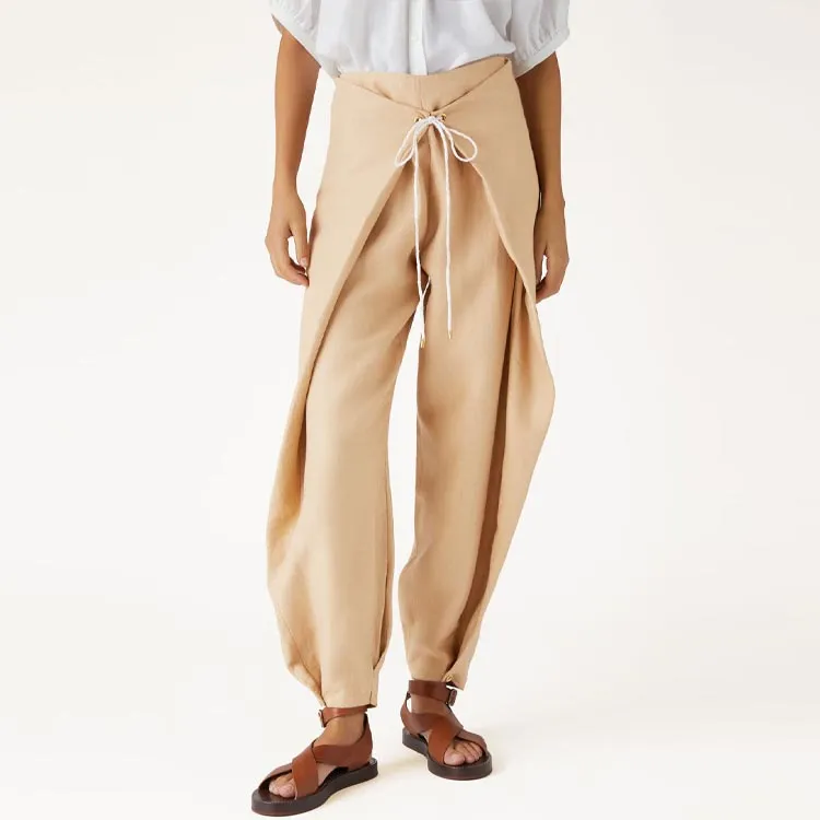 Loro Piana SS24 Casual Pants Women's Ginseng Light Yellow-4