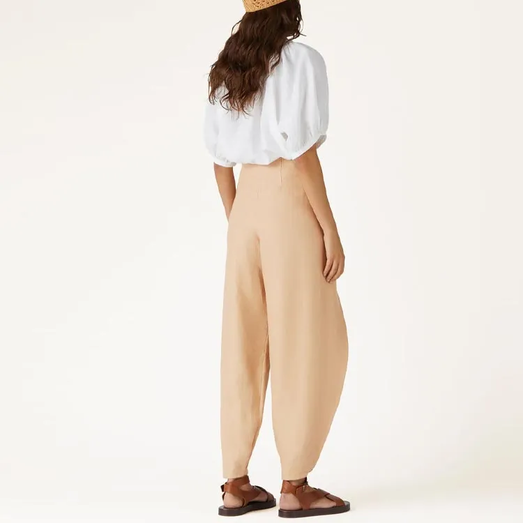 Loro Piana SS24 Casual Pants Women's Ginseng Light Yellow-2