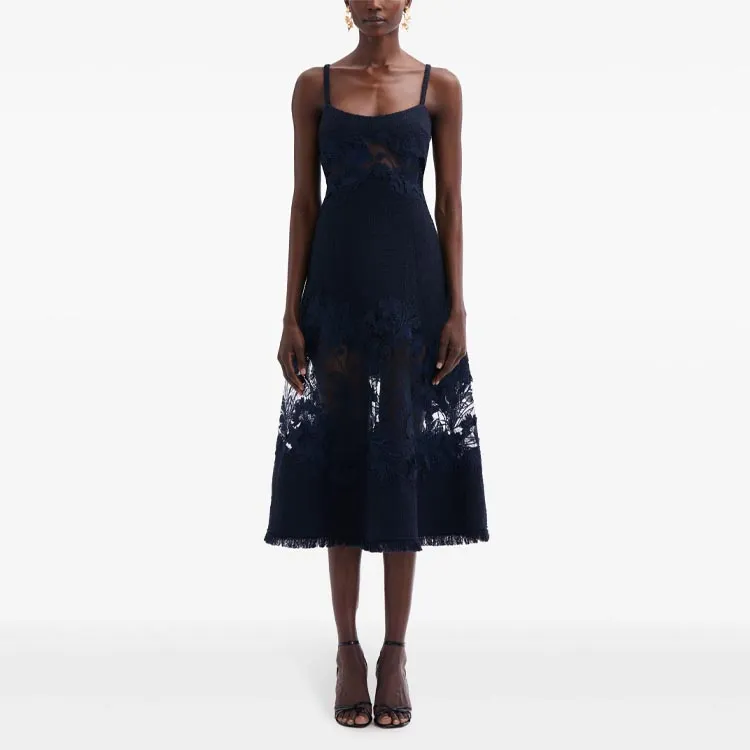 OSCAR DE LA RENTA SS24 Slip Dresses Women's Navy-1