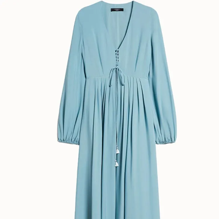 WEEKEND MaxMara V Neck Puff Sleeved Dress-4