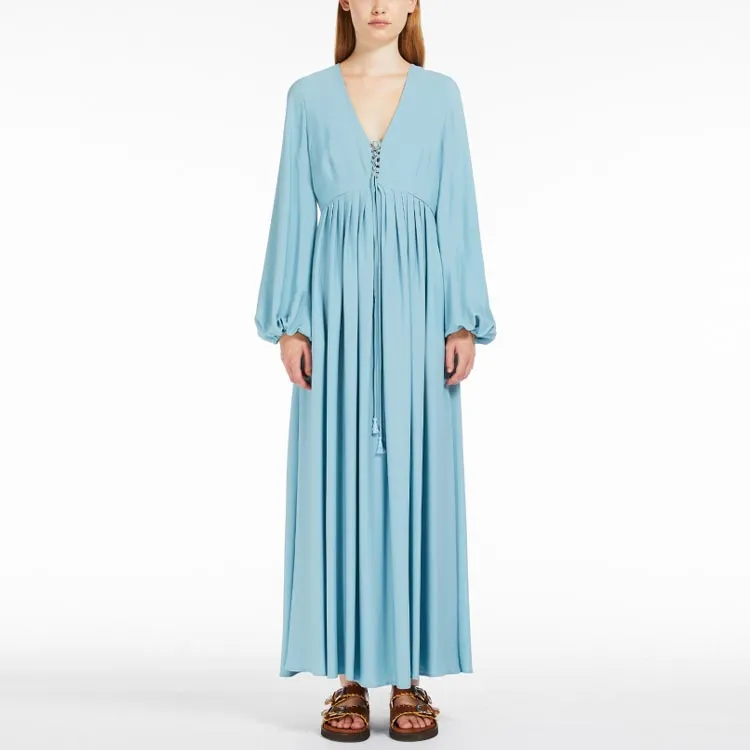 WEEKEND MaxMara V Neck Puff Sleeved Dress-1