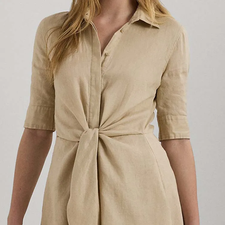 Polo Ralph Lauren FW24 Short Sleeved Dress Women's Sand-4