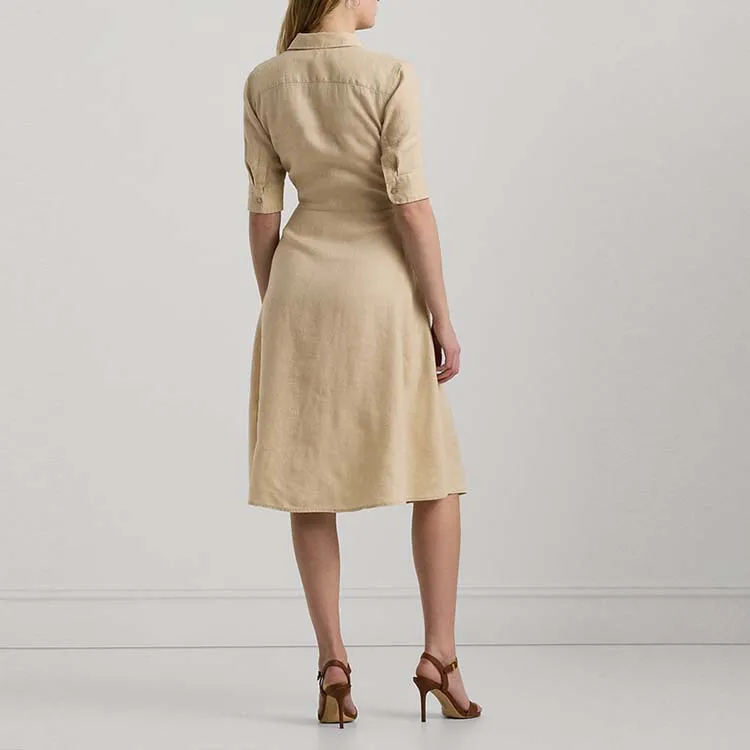Polo Ralph Lauren FW24 Short Sleeved Dress Women's Sand-1