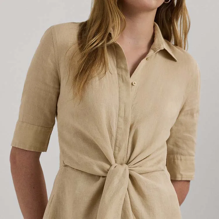 Polo Ralph Lauren FW24 Short Sleeved Dress Women's Sand-5