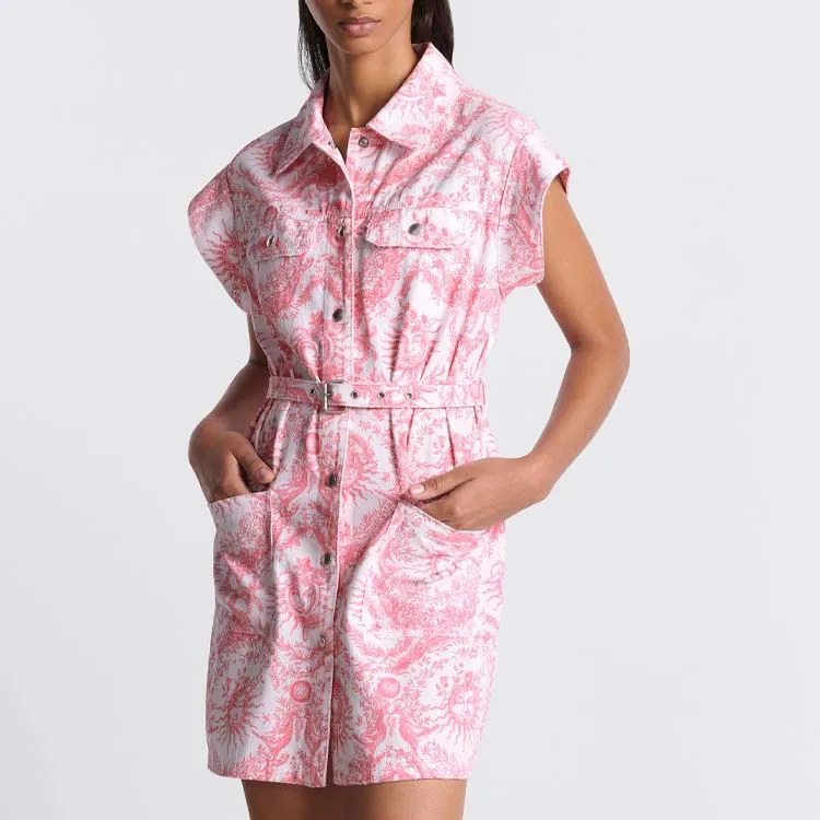 DIOR All Over Printed Belted Dress-3