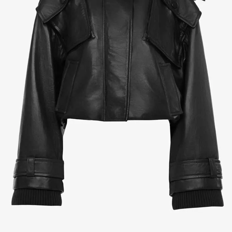 Chloé Leather Bomber Jacket-5