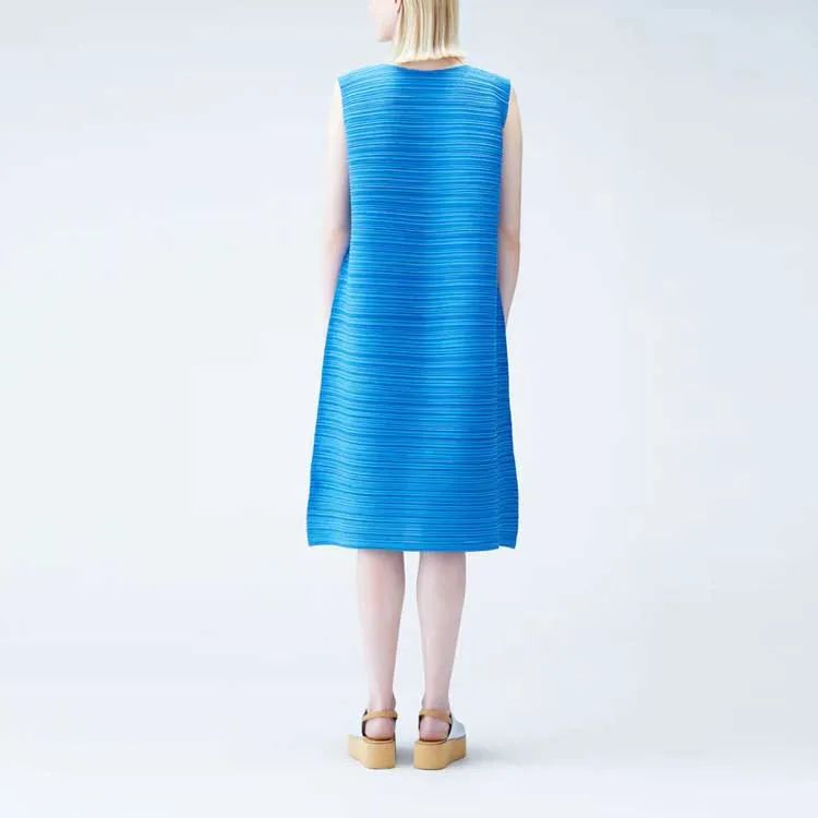 PLEATS PLEASE ISSEY MIYAKE Sleeveless Dress Women's Blue-2