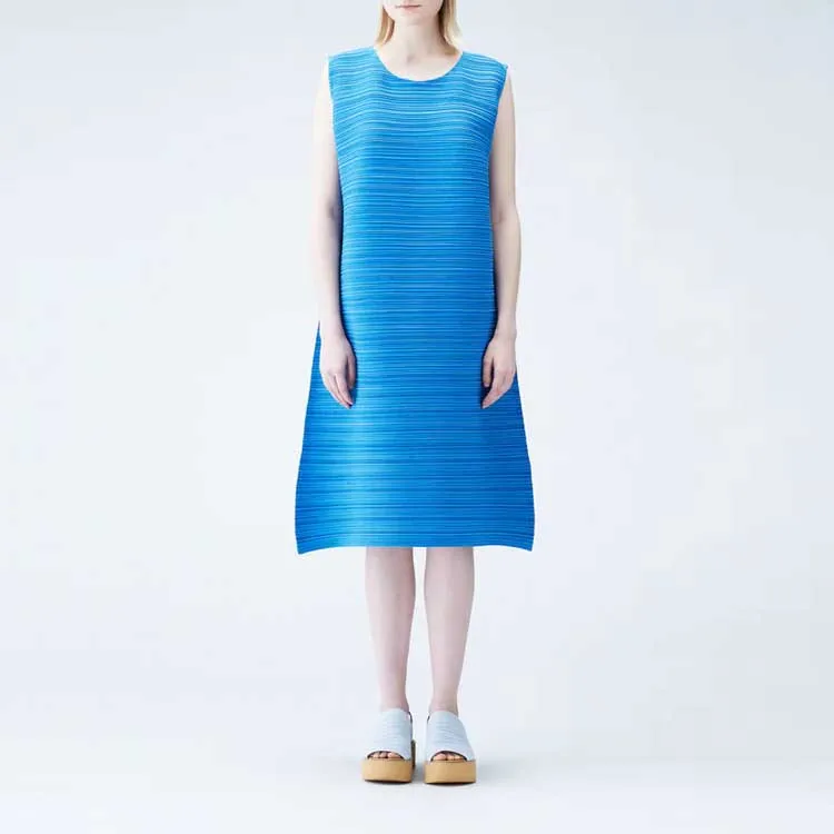 PLEATS PLEASE ISSEY MIYAKE Sleeveless Dress Women's Blue-1