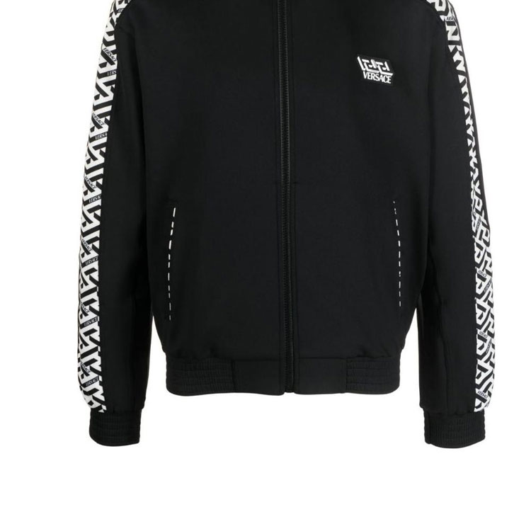 ジャケット VERSACE JACKET (10114131A10125 1V590) Versace VARSITY Bomber Jacket with Embroidered Logo men