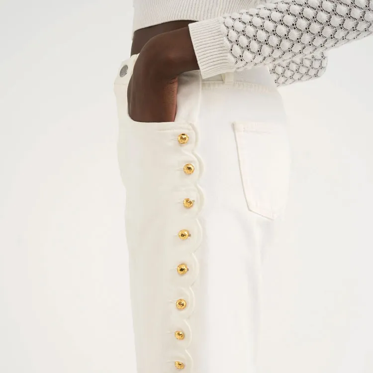 Chloé Embellished Cropped Jeans-2