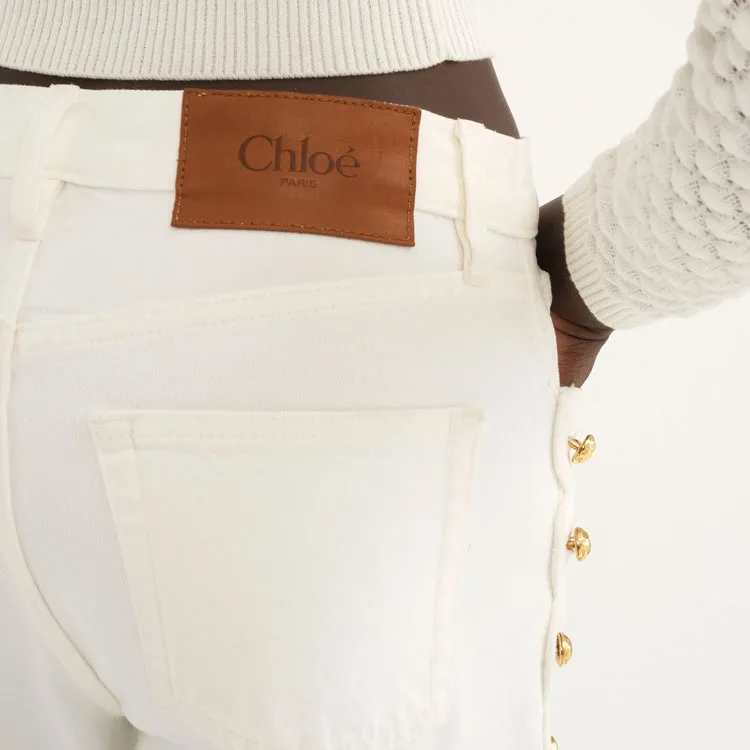 Chloé Embellished Cropped Jeans-4