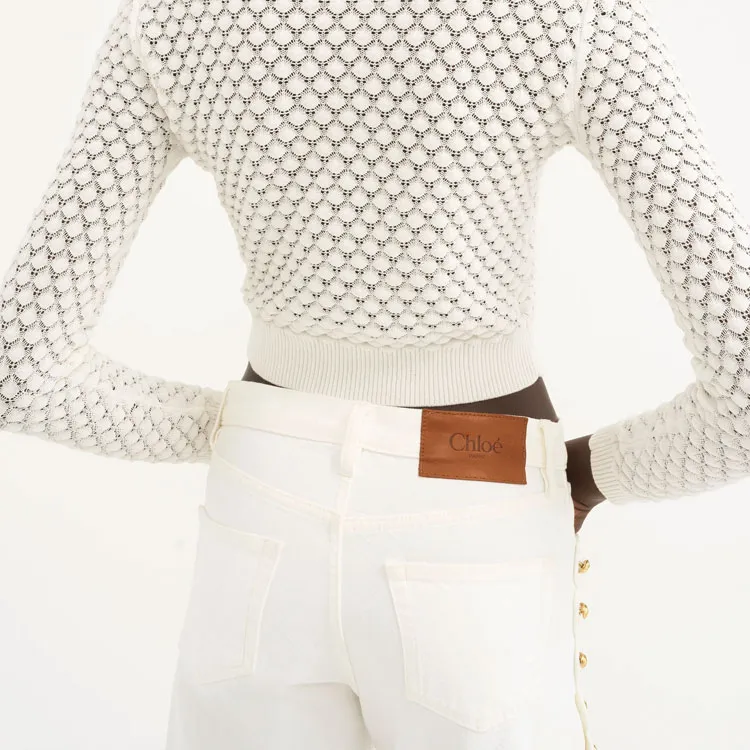 Chloé Embellished Cropped Jeans-5