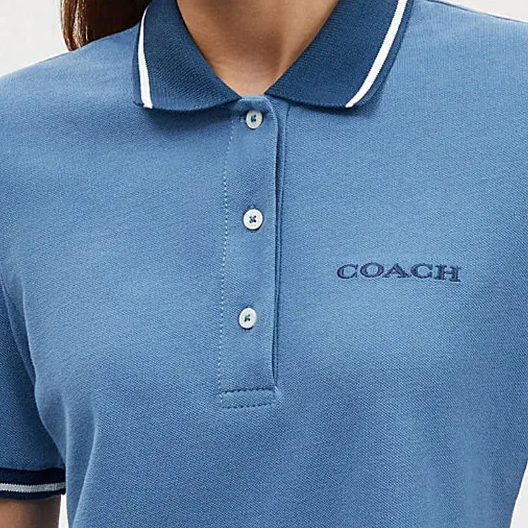 COACH SS24 Short Sleeved Dress Women's Sky Blue-3