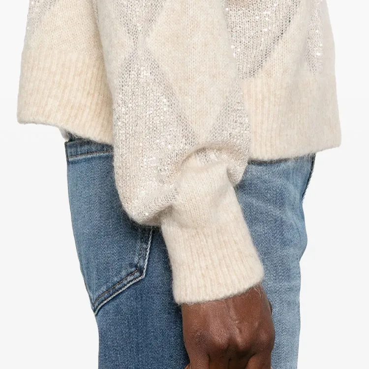 Brunello Cucinelli Sequin Embellished High Neck Knitted Jumper-4
