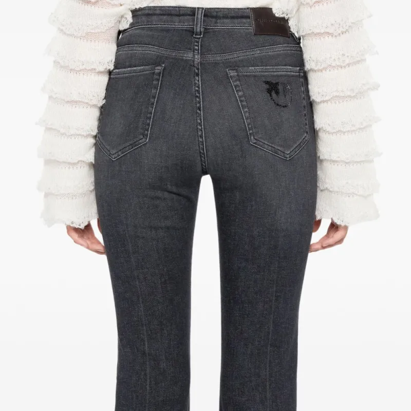 PINKO Flora Faded Effect Flared Jeans-4