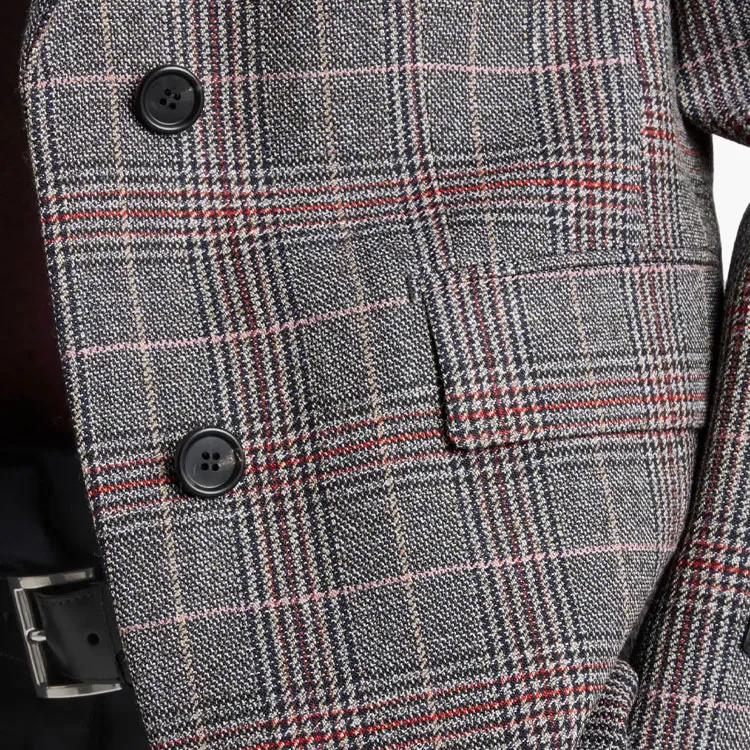 PRADA Single Breasted Houndstooth Blazer-5
