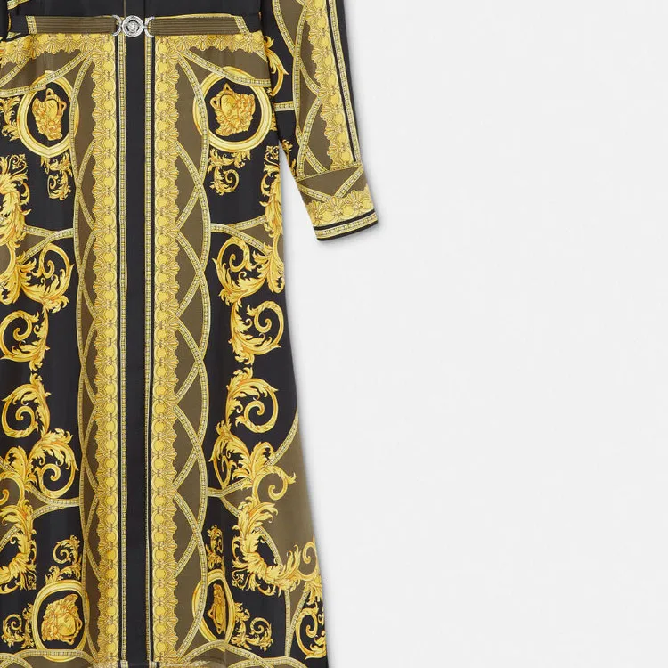 VERSACE Barocco Printed Long Sleeved Midi Dress-3