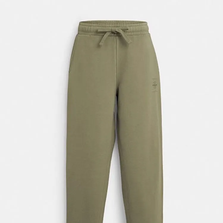 COACH FW23 Knitted Sports Pants Men's Dark Olive Green-5